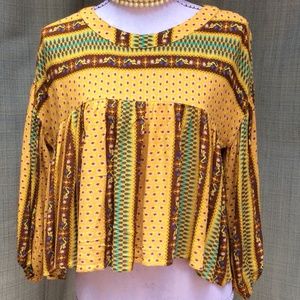 Altar'd State Bohemian Cropped Smock Top